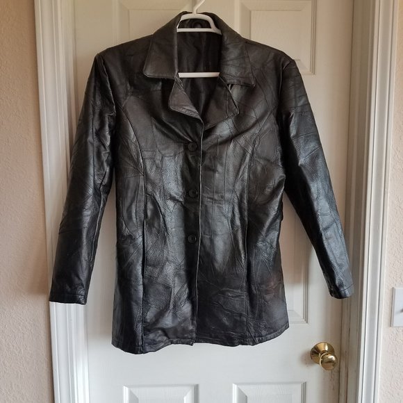 Other - Black Leather Coat